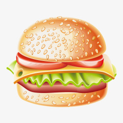 卡通快餐美味汉堡素材