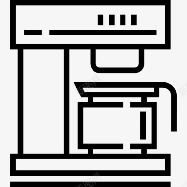 红色咖啡店咖啡机图标图标