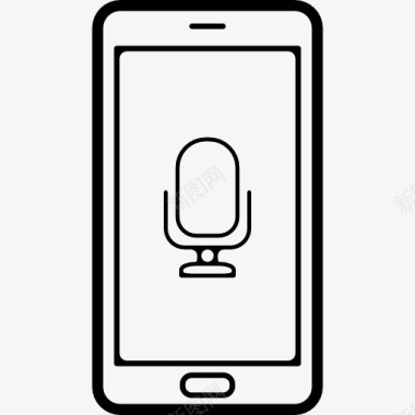 商业类麦克风的语音接口符号在手机屏幕图标图标