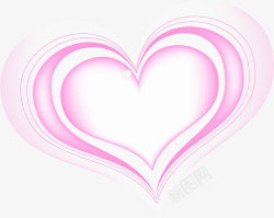 粉色多层手绘爱心素材