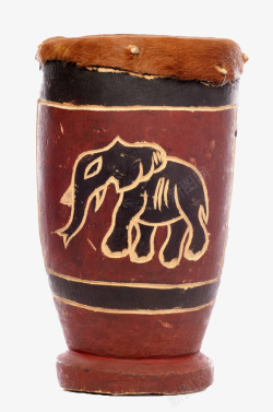 手绘大象纹饰非洲鼓素材