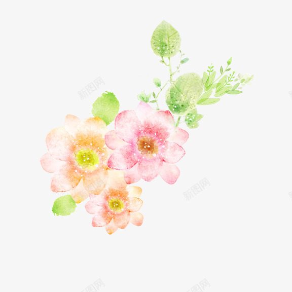 一丛花png免抠素材_88icon https://88icon.com 盛开 粉色 花朵