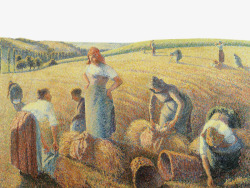 装饰画收麦子的劳动场景素材