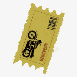 卡通黄色纸质邮票车票门票矢量图素材
