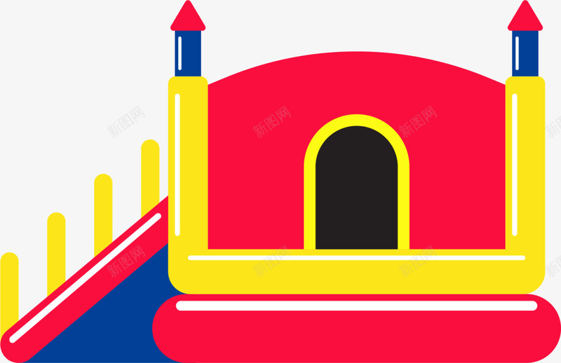 红色立体充气城堡png免抠素材_88icon https://88icon.com 6月1号 儿童节 充气城堡 六一节 玩具城堡 玩耍 童趣 红色城堡