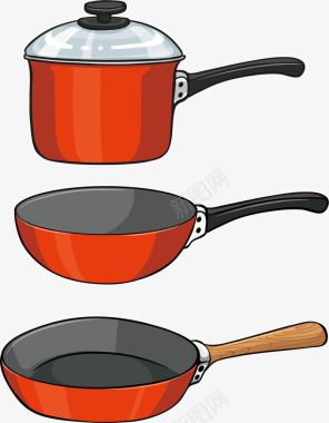 厨房家用平底锅图标图标