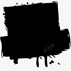 方块状水墨笔画素材