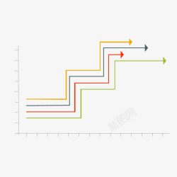 箭头折线图素材