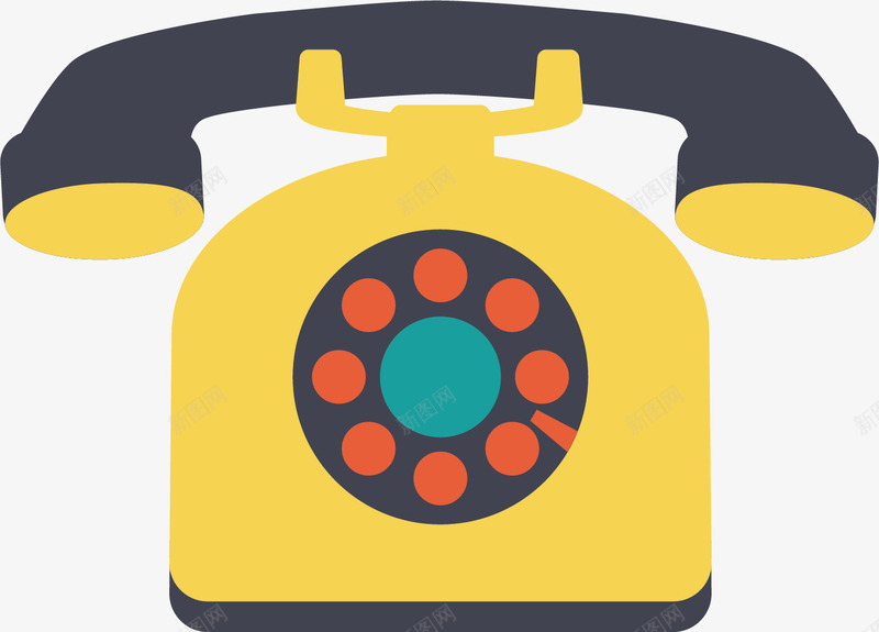 黄色座机卡通电话矢量图ai免抠素材_88icon https://88icon.com 卡通风格 复古电话 座机 扁平风格 电话 黄色 黄色电话 矢量图