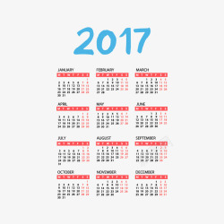 2017年橙色日历矢量图素材