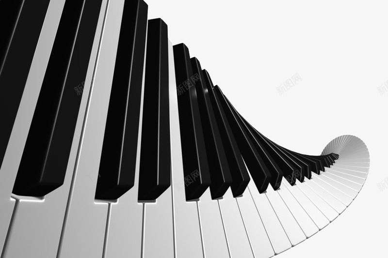 创意钢琴键盘png免抠素材_88icon https://88icon.com 创意 艺术 钢琴 键盘 黑白