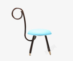 青色软式坐垫凳子素材