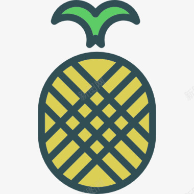 食品罐菠萝图标图标