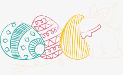 复活节手绘彩蛋兔子素材