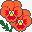 花丛林花园三色堇橙色图标图标