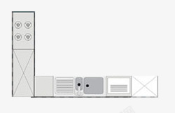 彩平图户型图厨房厨具白色素材