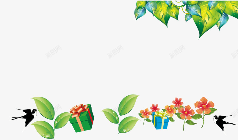 绿叶花卉装饰效果背景psd免抠素材_88icon https://88icon.com 效果 春天 植物 燕子 环保自然 盛开 礼盒 绿叶 背景 背景装饰 自然 自然环境 自然背景 花卉 装饰 鲜花 鲜花背景