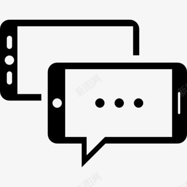 智能手机网页沟通通过电话聊天图标图标