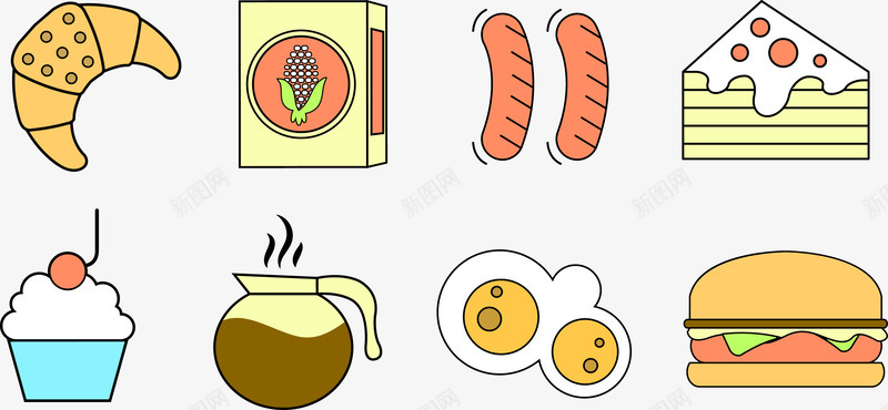 美食地图美食图标矢量图图标