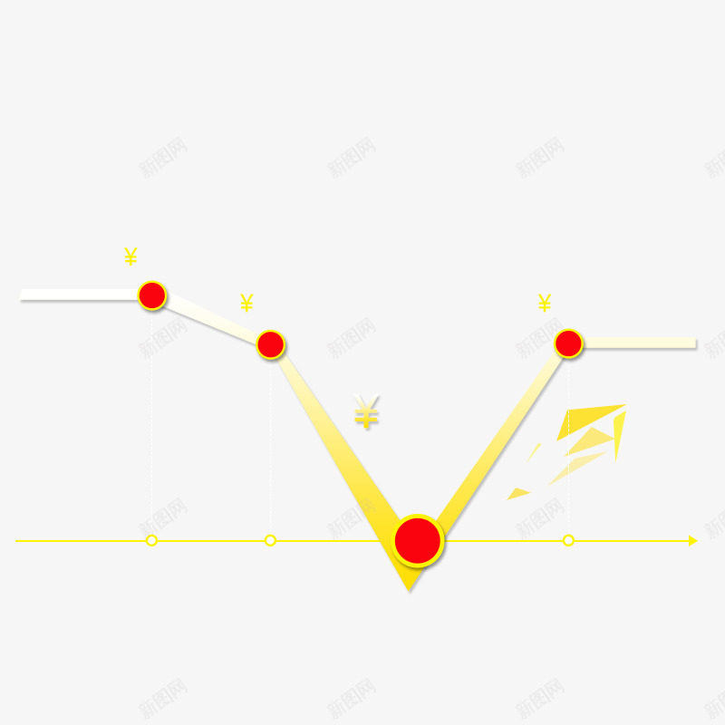 PPT趋势图表png免抠素材_88icon https://88icon.com PPT素材 信息图表 折线 趋势图表 黄色