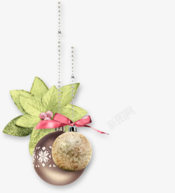 实物圣诞铃铛吊饰球球素材