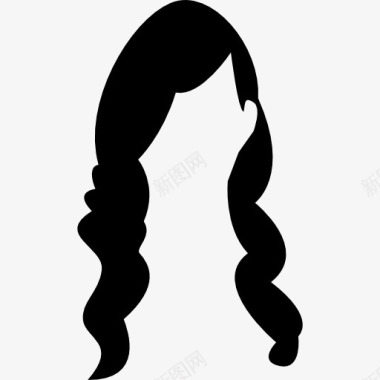 女黑头发长图标图标