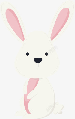 长耳朵大白兔矢量图素材