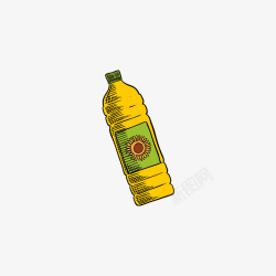 黄色的瓶装油素材