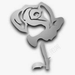 玫瑰花园nouve侏儒灰色图标图标