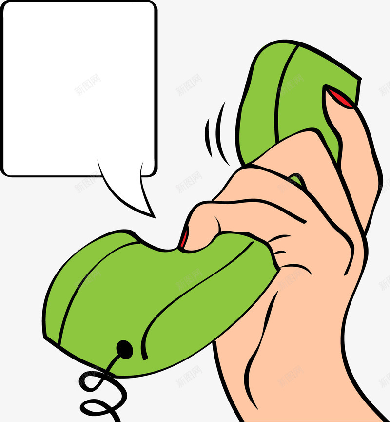 手拿绿色电话机矢量图eps免抠素材_88icon https://88icon.com 对话框 打电话 电话机 矢量素材 绿色电话 矢量图