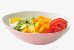 碗里切好的水果素材