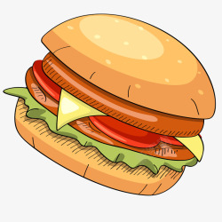 卡通手绘汉堡包矢量图素材