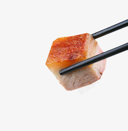 筷子夹烧猪肉素材
