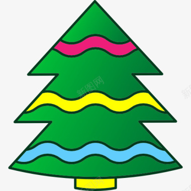 江南庭院圣诞树图标图标