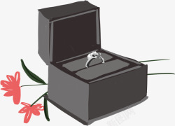 手绘情人节求婚戒指装饰素材