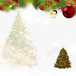 圣诞节白色圣诞树素材