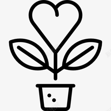 煎饼锅植物的心图标图标