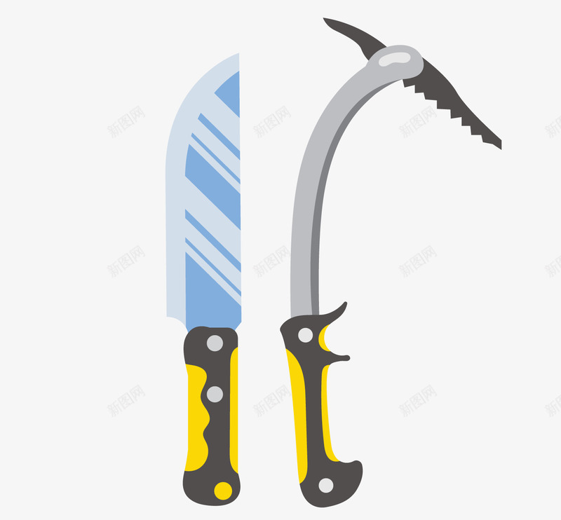 户外刀具和铲雪工具png免抠素材_88icon https://88icon.com 刀具 工具 户外 铲雪 雪山