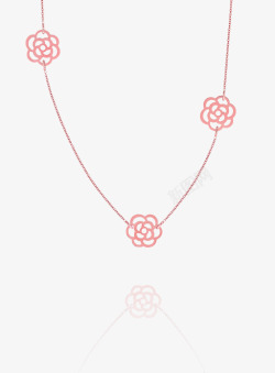 粉色简约花朵项链边框纹理素材