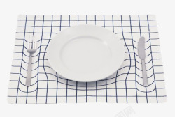 方格变形餐盘垫装饰素材