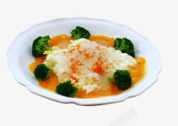南瓜汁雪蛤炒蛋清素材