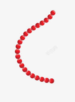 红色圆珠珍珠时尚女式项链素材