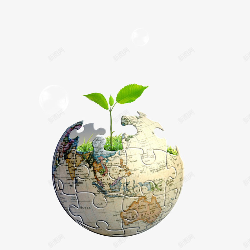 地球拼图png免抠素材_88icon https://88icon.com 地球 地球拼图 环保 绿色