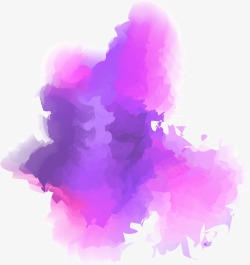 紫色水彩晕染素材