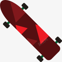 红色格子花纹滑板素材