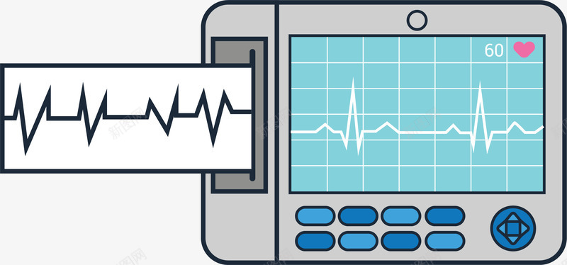 心跳检测心电监护仪心电图图标图标