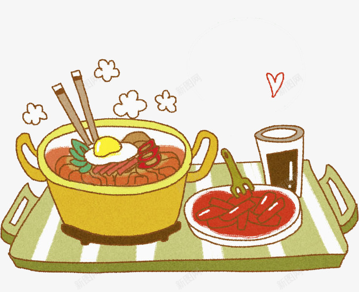 一盘食物png免抠素材_88icon https://88icon.com 卡通 叉子 小菜 托盘 插图 筷子 美味的 面条