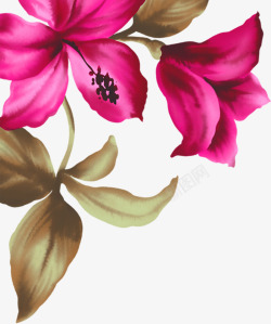 粉色唯美手绘花朵天然素材