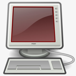 白色红屏幕的卡通电脑素材