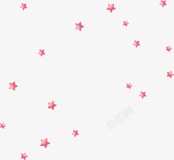 粉色清新漂浮五角星素材